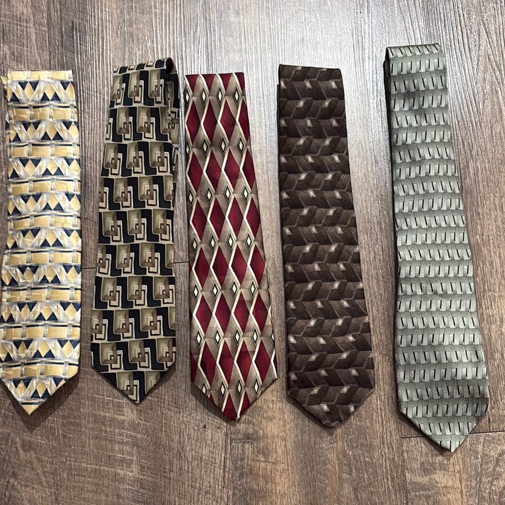 Geometric Patterned Men's Ties Set